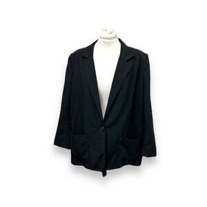 Fitting Image Vintage Black Blazer Jacket Size 20 Women's Polyester/Rayon Blend